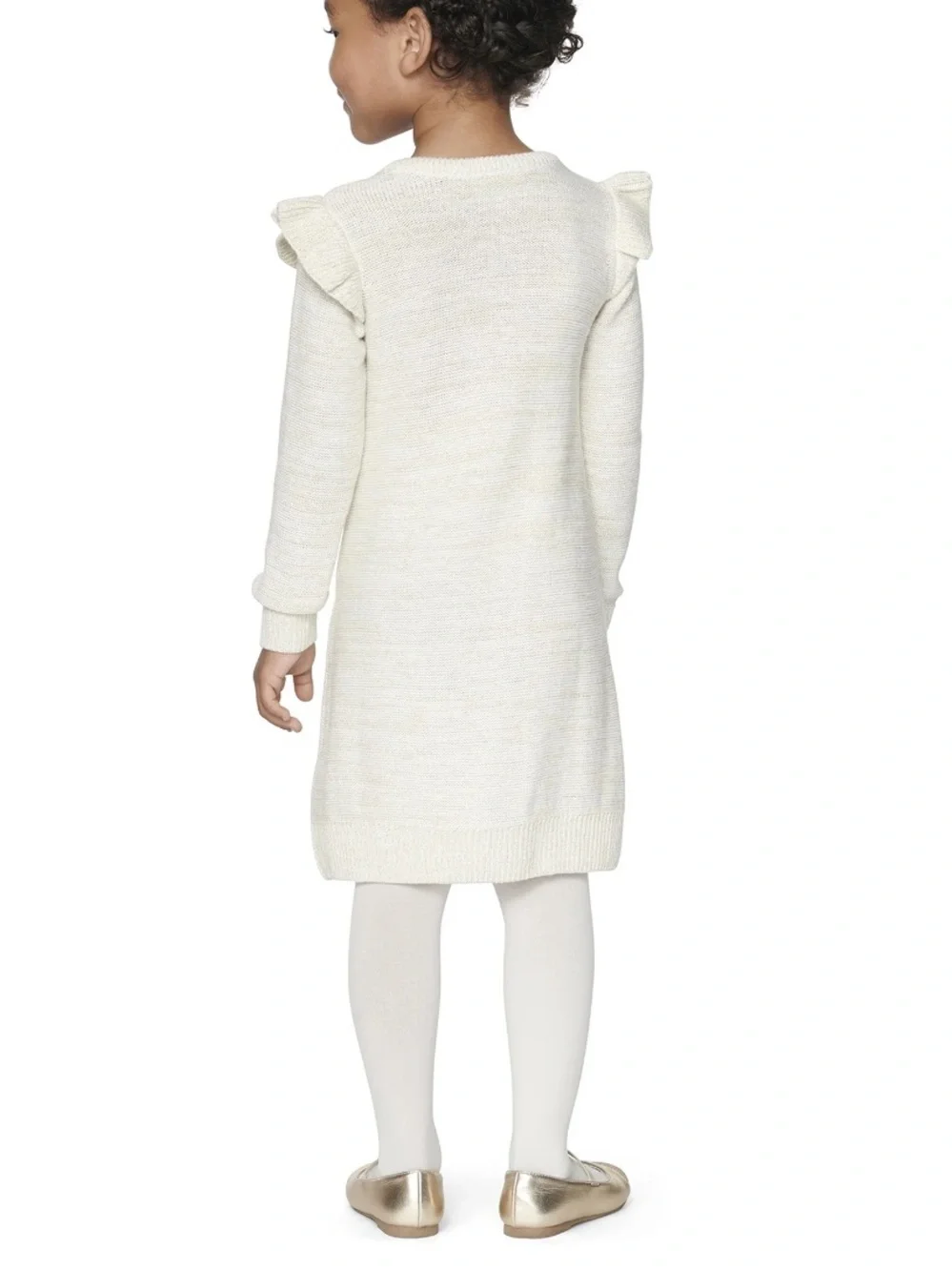 Carter's Sweater Dress White Ruffle Cableknit 6-6x
